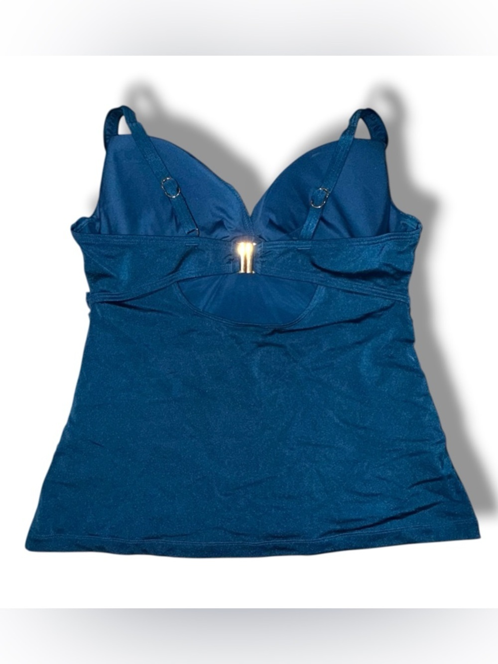 City Chic Azores Underwire Tankini & High-Waisted Bikini Brief Poseiden Blue 16W - Picture 4 of 12
